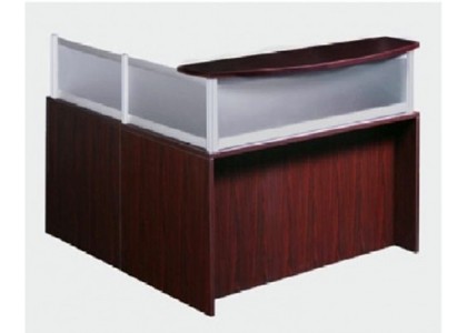 L-Shape Reception Desk with Frosted Glass